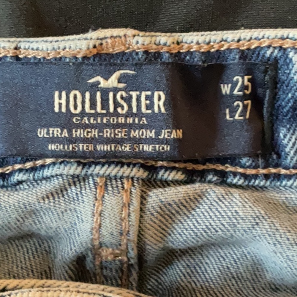 Hollister High Rise Patchwork Jeans - Blue and Plaid - Picture 8 of 8